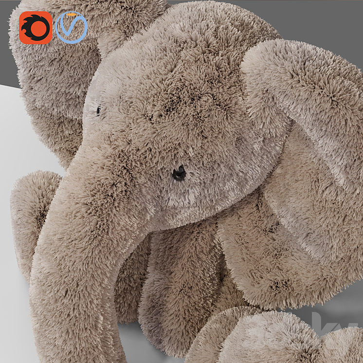 Baby Elephant Plush Toy for Kid 3DS Max - thumbnail 2