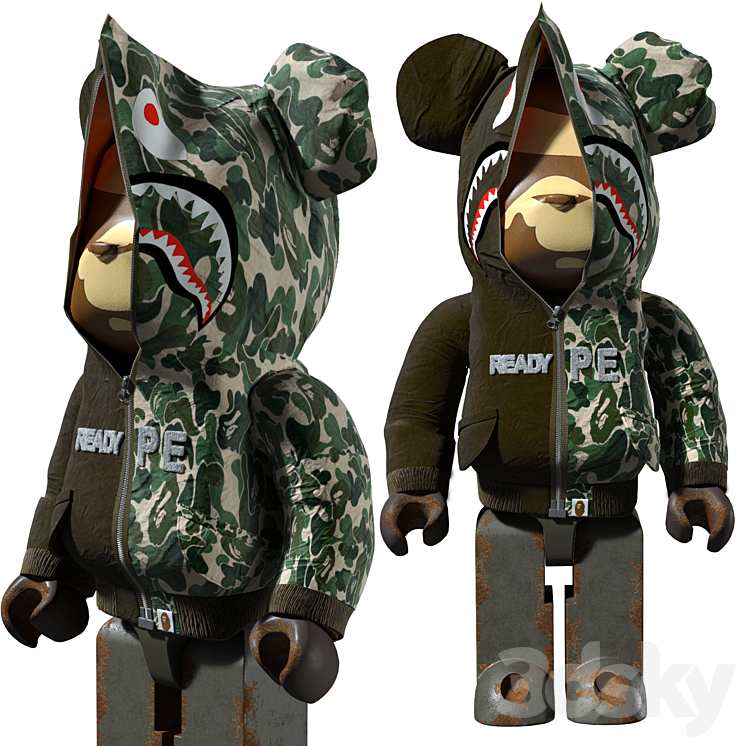 Bape Bearbrick 1000% 3DS Max Model - thumbnail 1