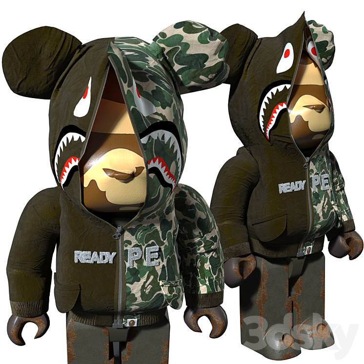 Bape Bearbrick 1000% 3DS Max Model - thumbnail 2