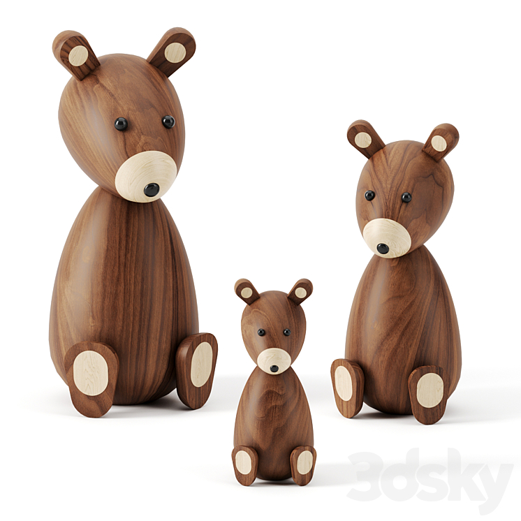 Bear family bu Lucie Kaas 3DS Max Model - thumbnail 1