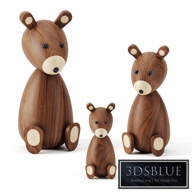 Bear family bu Lucie Kaas 3DS Max - thumbnail 3