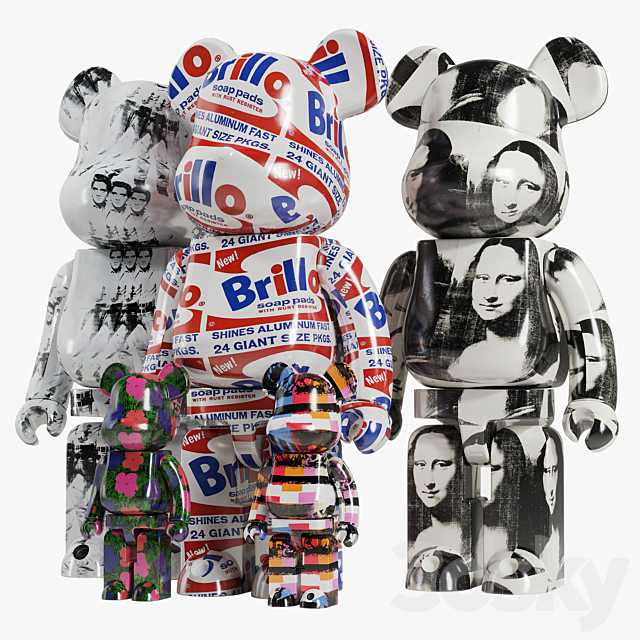 Bearbrick _ Andy Warhol 3DSMax File - thumbnail 2