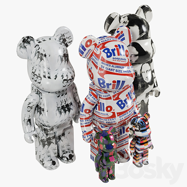 Bearbrick _ Andy Warhol 3DSMax File - thumbnail 4