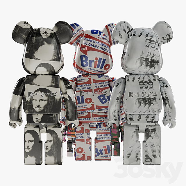 Bearbrick _ Andy Warhol 3DSMax File - thumbnail 5