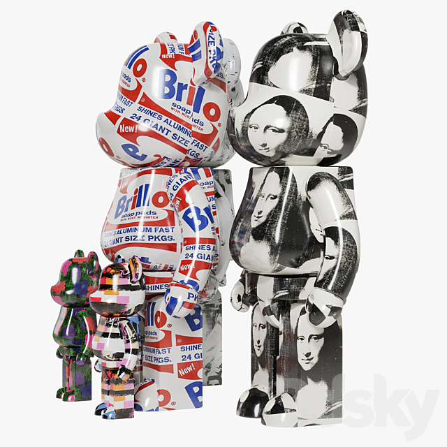 Bearbrick _ Andy Warhol 3DSMax File - thumbnail 6