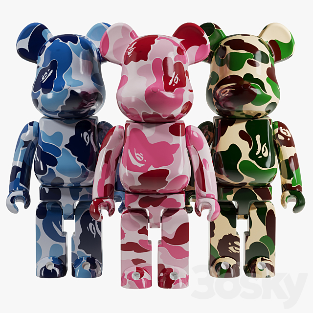 Bearbrick _ Bape ABC Camo 3DSMax File - thumbnail 1