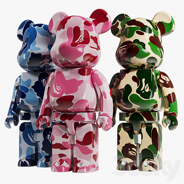 Bearbrick _ Bape ABC Camo 3DSMax File - thumbnail 3