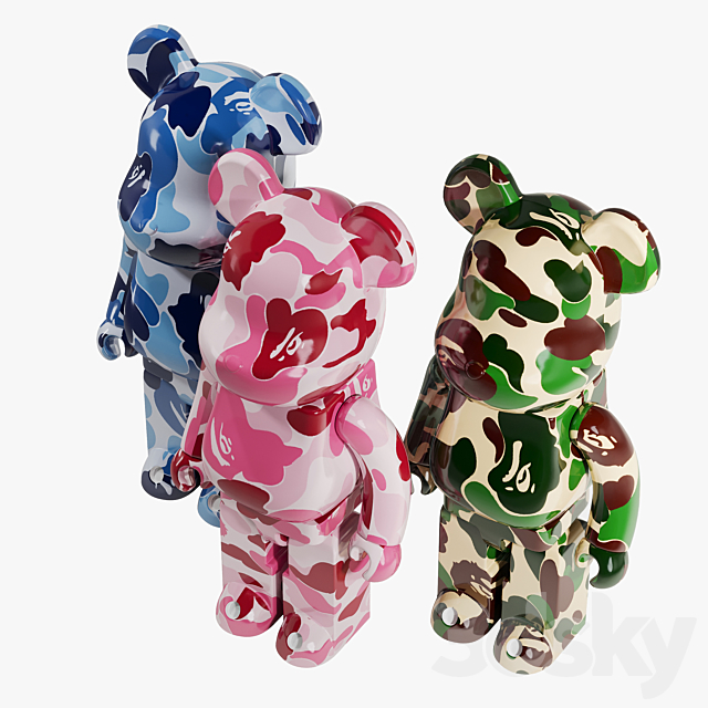 Bearbrick _ Bape ABC Camo 3DSMax File - thumbnail 4