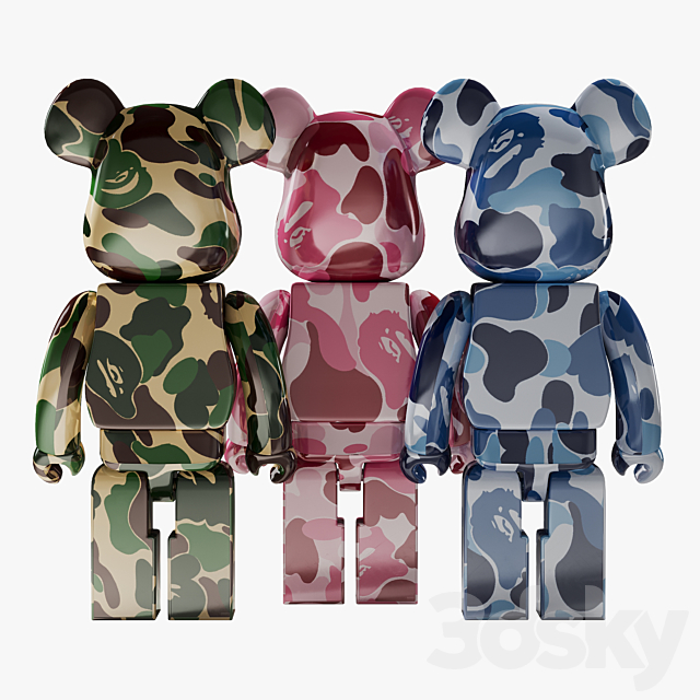 Bearbrick _ Bape ABC Camo 3DSMax File - thumbnail 5