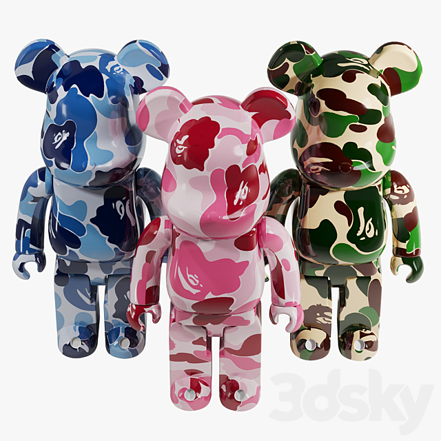 Bearbrick _ Bape ABC Camo 3DSMax File - thumbnail 6