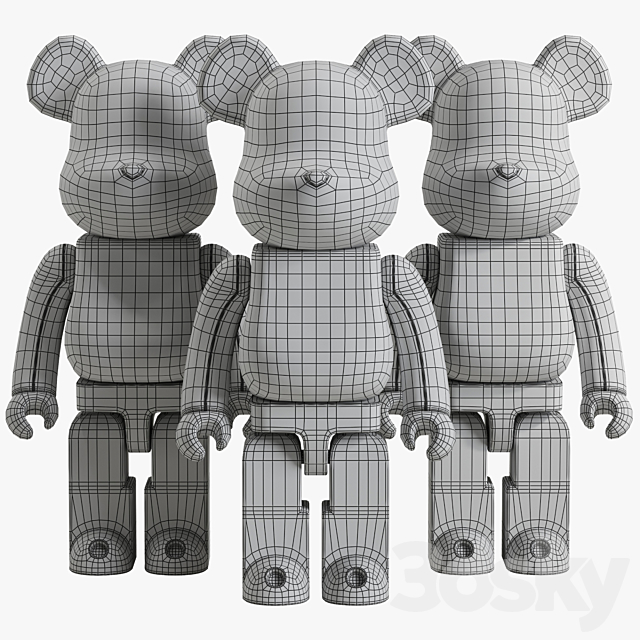 Bearbrick _ Bape ABC Camo 3DSMax File - thumbnail 7