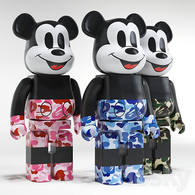 Bearbrick _ Bape ABC Camo _ Mickey Mouse 3DSMax File - thumbnail 2