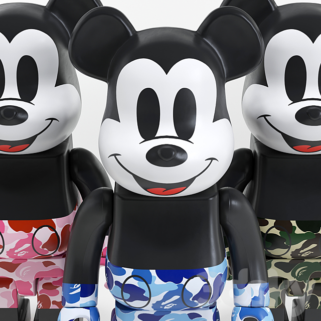 Bearbrick _ Bape ABC Camo _ Mickey Mouse 3DSMax File - thumbnail 3