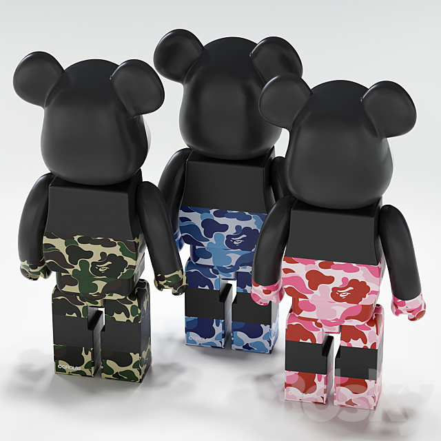 Bearbrick _ Bape ABC Camo _ Mickey Mouse 3DSMax File - thumbnail 4