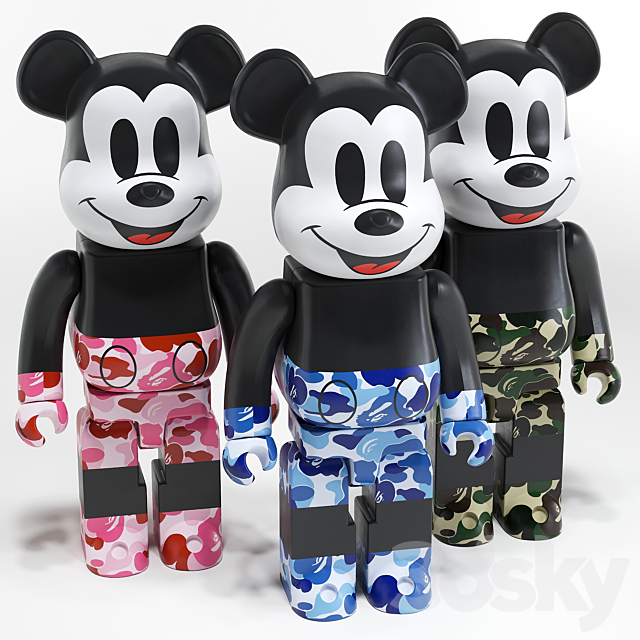 Bearbrick _ Bape ABC Camo _ Mickey Mouse 3DSMax File - thumbnail 5