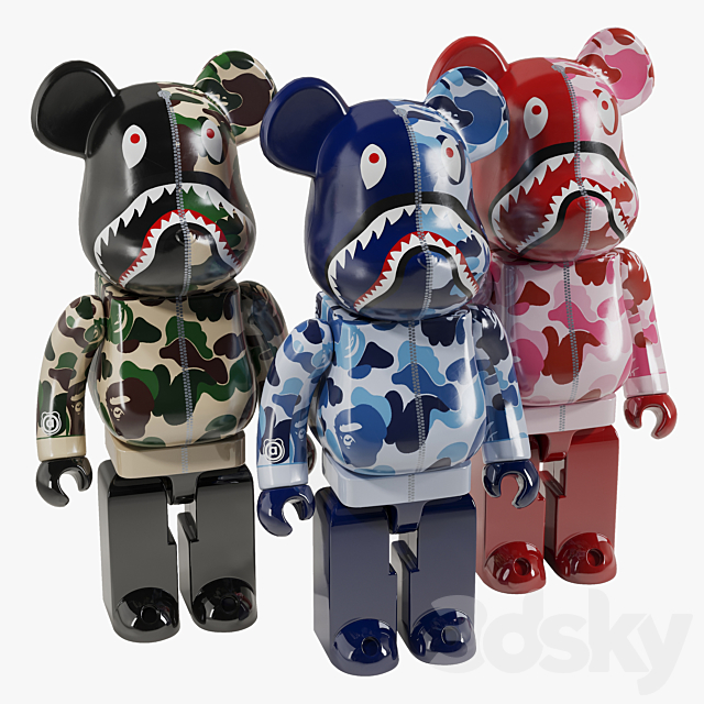 Bearbrick _ Bape ABC Camo Shark 3DSMax File - thumbnail 2