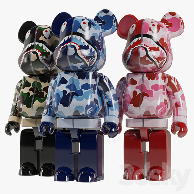 Bearbrick _ Bape ABC Camo Shark 3DSMax File - thumbnail 3