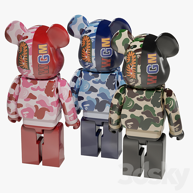 Bearbrick _ Bape ABC Camo Shark 3DSMax File - thumbnail 5