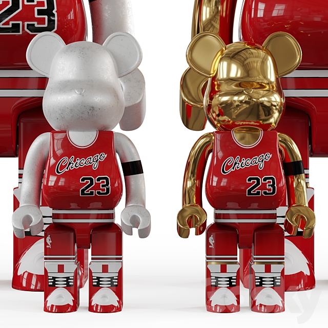 Bearbrick _ basketball 23 Chicago Bulls 3DSMax File - thumbnail 2