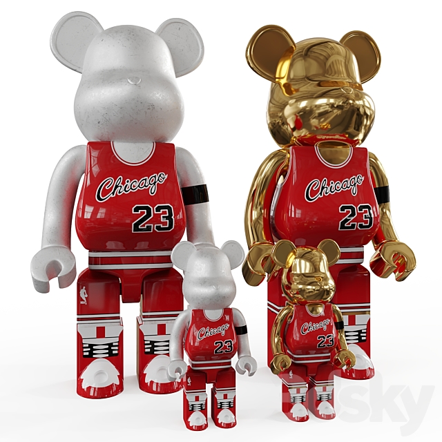 Bearbrick _ basketball 23 Chicago Bulls 3DSMax File - thumbnail 3