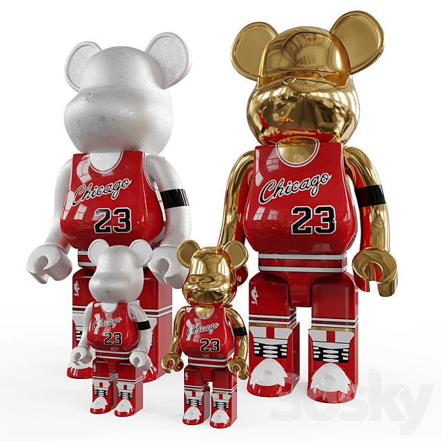 Bearbrick _ basketball 23 Chicago Bulls 3DSMax File - thumbnail 4