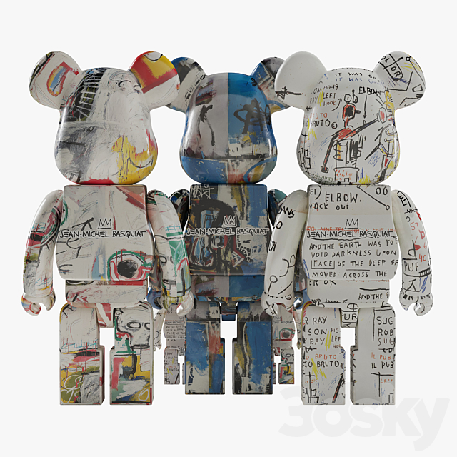 Bearbrick _ Basquiat ART 3DSMax File - thumbnail 4