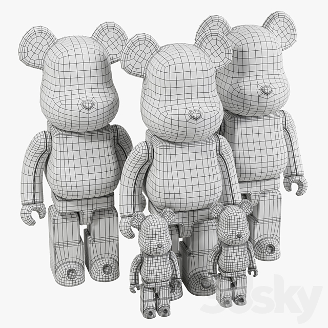 Bearbrick _ Basquiat ART 3DSMax File - thumbnail 5