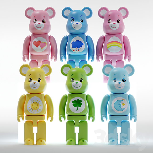 Bearbrick _ Care bear _ Set 3DSMax File - thumbnail 3