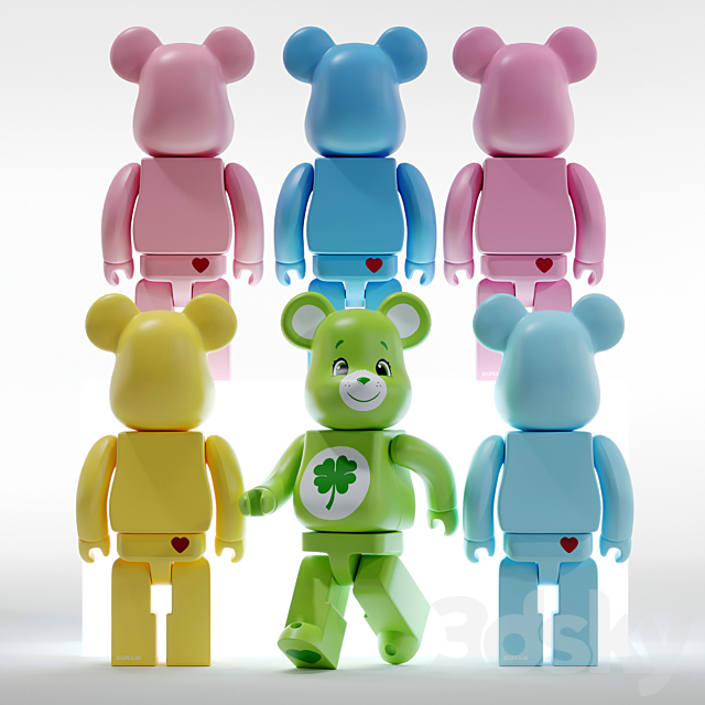 Bearbrick _ Care bear _ Set 3DSMax File - thumbnail 4