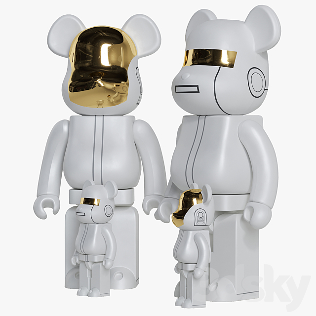 Bearbrick _ Daft Punk White Suit 3DSMax File - thumbnail 2