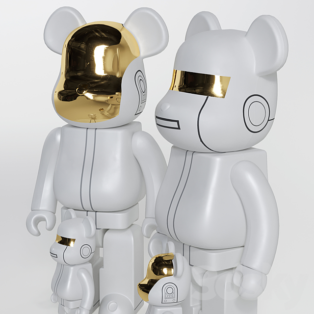 Bearbrick _ Daft Punk White Suit 3DSMax File - thumbnail 3