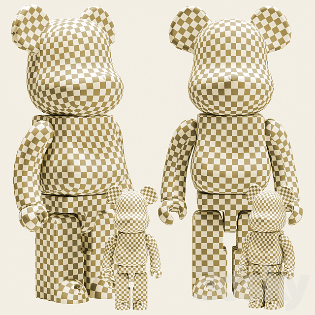 Bearbrick _ Daft Punk White Suit 3DSMax File - thumbnail 6