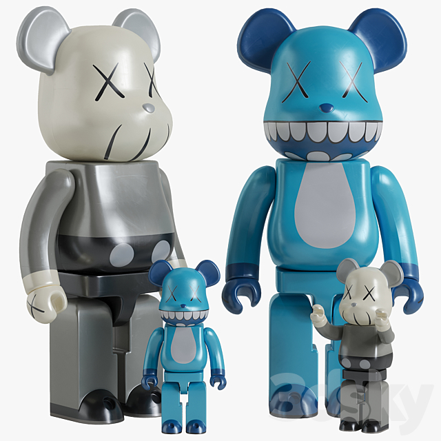 Bearbrick _ KAWS 3DSMax File - thumbnail 1