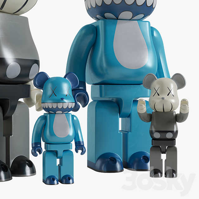 Bearbrick _ KAWS 3DSMax File - thumbnail 4