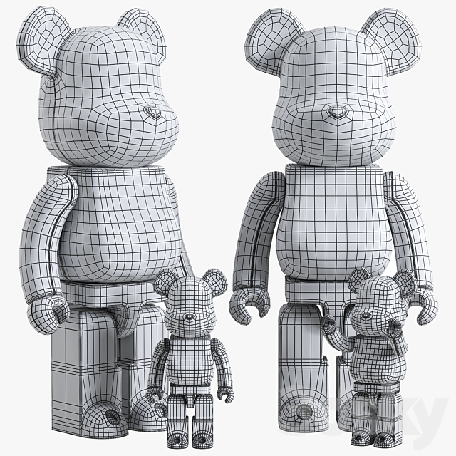 Bearbrick _ KAWS 3DSMax File - thumbnail 7