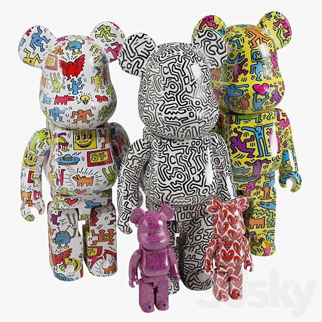 Bearbrick _ Keith Haring 3DSMax File - thumbnail 2