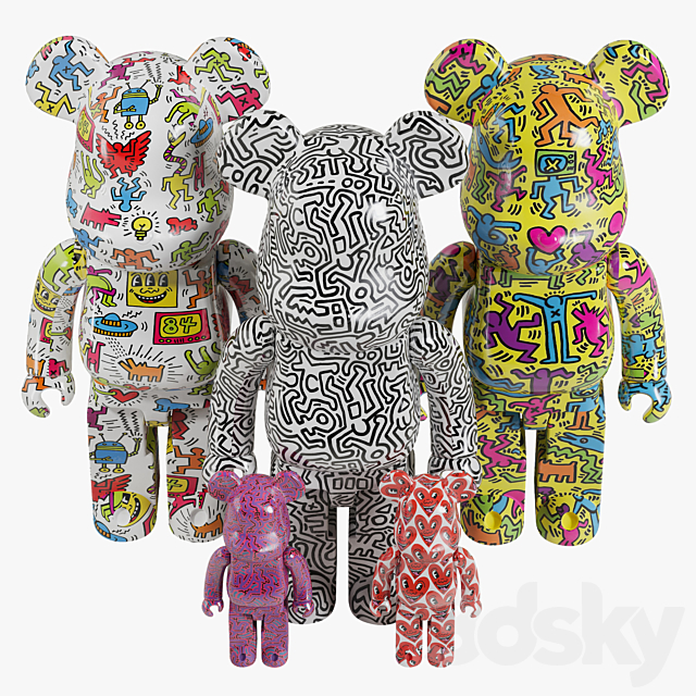 Bearbrick _ Keith Haring 3DSMax File - thumbnail 3