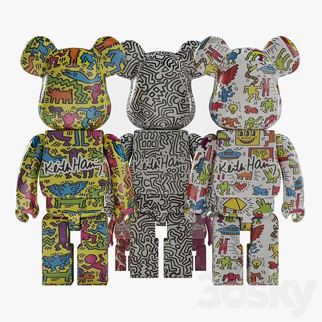 Bearbrick _ Keith Haring 3DSMax File - thumbnail 4