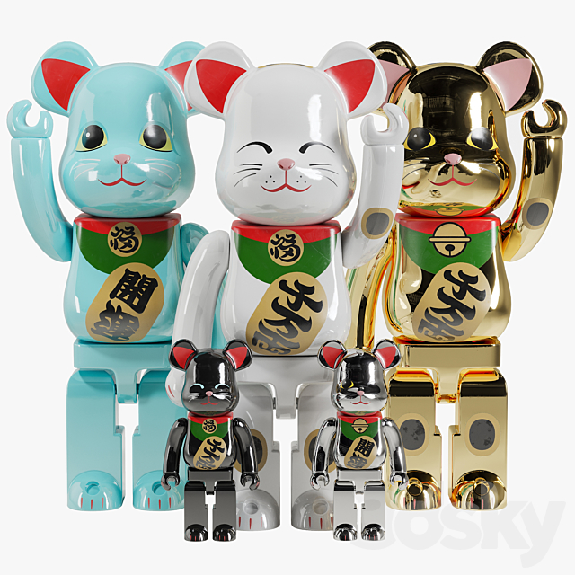 Bearbrick _ Maneki neko 3DSMax File - thumbnail 1