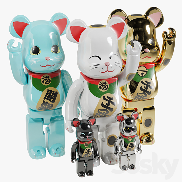 Bearbrick _ Maneki neko 3DSMax File - thumbnail 2