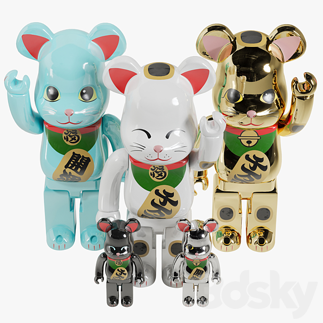 Bearbrick _ Maneki neko 3DSMax File - thumbnail 4