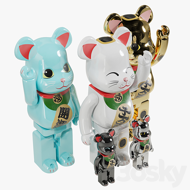 Bearbrick _ Maneki neko 3DSMax File - thumbnail 6