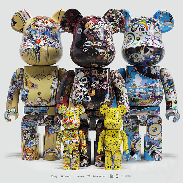 Bearbrick _ Murakami 2 3DSMax File - thumbnail 1