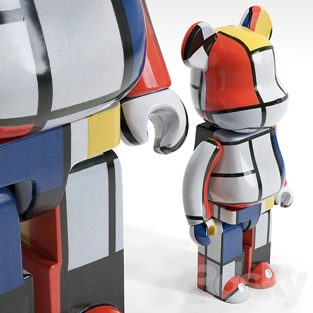 Bearbrick _ Piet Mondrian 3DSMax File - thumbnail 2