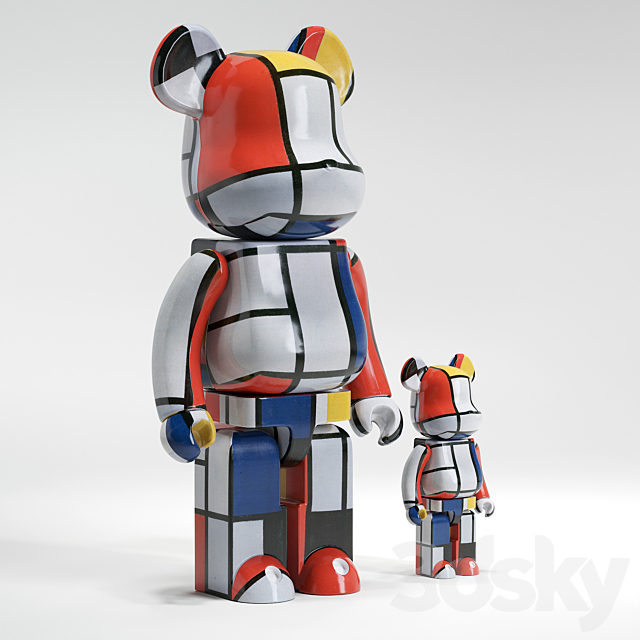 Bearbrick _ Piet Mondrian 3DSMax File - thumbnail 3