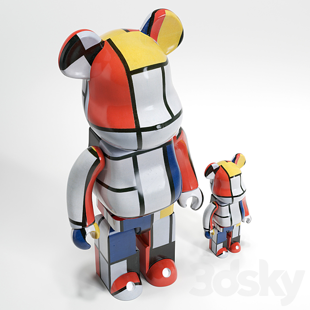 Bearbrick _ Piet Mondrian 3DSMax File - thumbnail 4