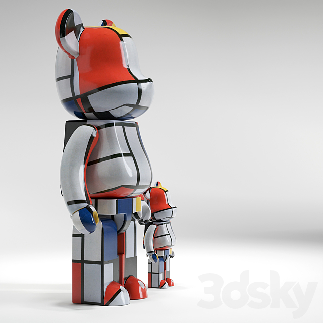 Bearbrick _ Piet Mondrian 3DSMax File - thumbnail 5