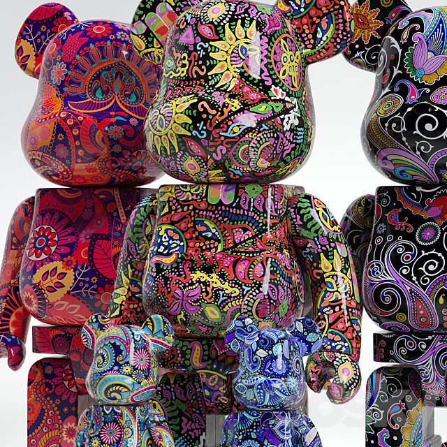 Bearbrick _ Psychedelic Paisley 3DSMax File - thumbnail 2