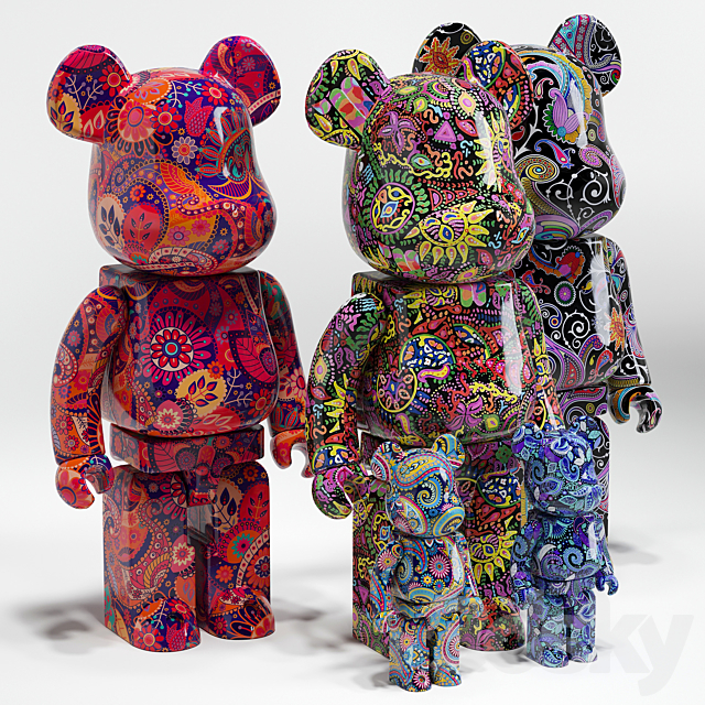 Bearbrick _ Psychedelic Paisley 3DSMax File - thumbnail 3