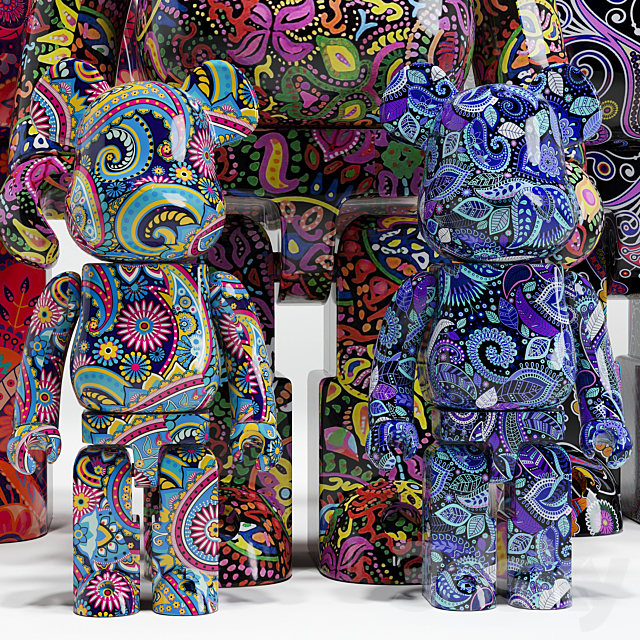 Bearbrick _ Psychedelic Paisley 3DSMax File - thumbnail 4